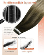 Sunny Hair Tape in Hair Extensions Human Hair Brown Balayage Blonde Tape in Extensions 14 Inch Real Hair Extensions Tape in 20Pcs 50g