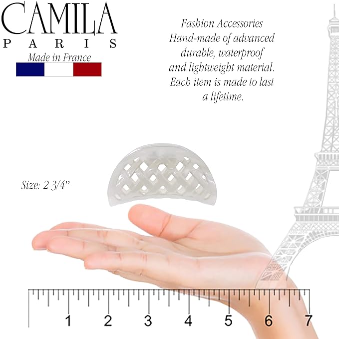 Camila Paris CP3206 French Hair Clip for Women for Thick Volume Hair, no Pulling or Damage, 2.75 in Girls Hair Claw Clips Jaw Fashion Durable and Styling Hair Accessories for Women, Made in France