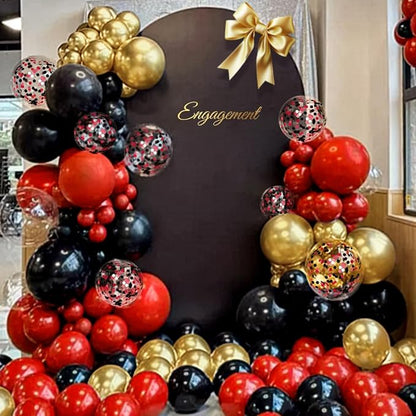 Red Black Gold Balloons Garland Arch Kit - Image 5