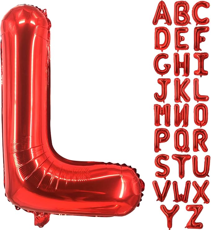 Lovoir 40 Inch Large Red Letter L Balloons Big Size Jumbo Mylar Foil Helium by Lovoir