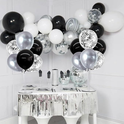 TONIFUL 4 Set Black and Silver Balloon Stand Balloon Centerpiece - Image 6