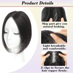 Hair Toppers for Women with Thinning Hair Toppers Hair Pieces for Women 10 Inch Hair Topper No Bangs Hairline Topper for Women Wiglets Hairpieces for Thinning Hair(Natural Black)