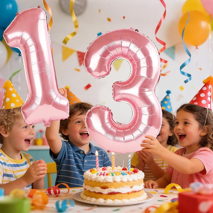 40 Inch Number 13 Balloons for 13th Birthday Party Decorations, 0-100 Jewelry - Image 2