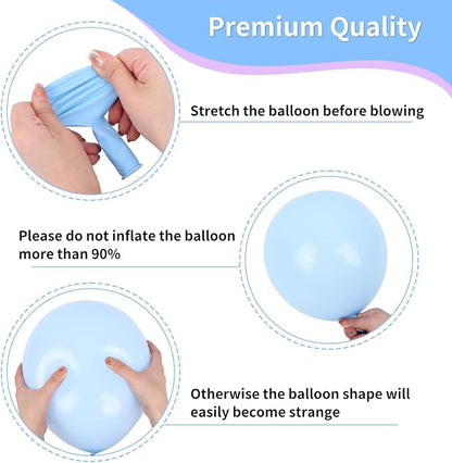 RUBFAC Pink Purple Blue Balloons, Iridescent Party Balloons, 12 Inch Pastel - Image 3