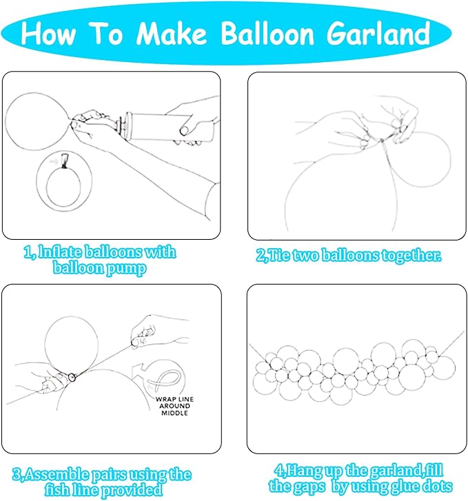 KARLURE Purple and Blue Balloon Arch Kit - Image 6