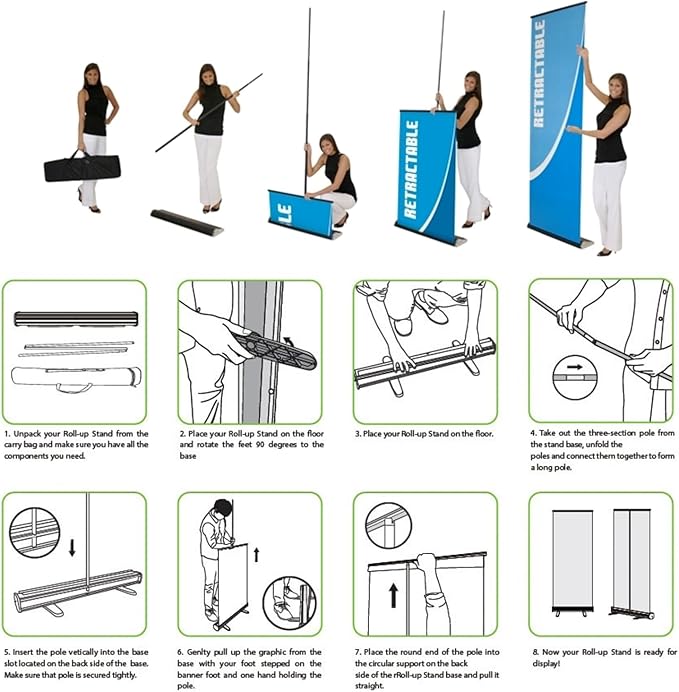 Personalized Custom Aluminum Retractable Banner 23.6''x63", Aluminum - Image 8
