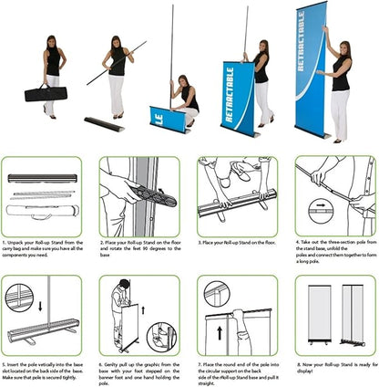 Personalized Custom Aluminum Retractable Banner 23.6''x63", Aluminum - Image 8