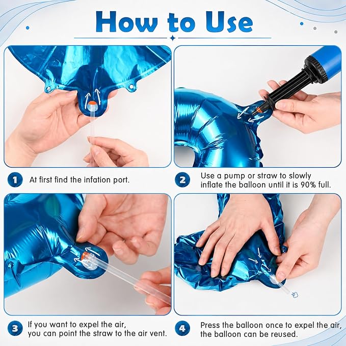 52 Pcs Blue Letter Balloons 16 Inch Mylar Foil Alphabet Letters 2 Sets A- Z - Image 7