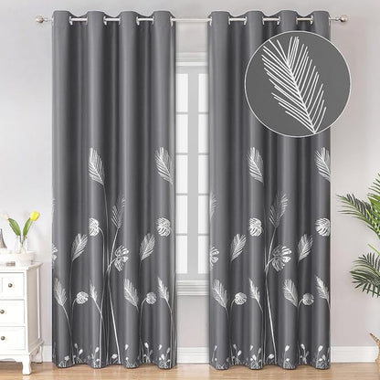 Window Curtain 2 Panels Blackout Thermal Insulated Light Blocking Silver by ESTELARTEXTILER