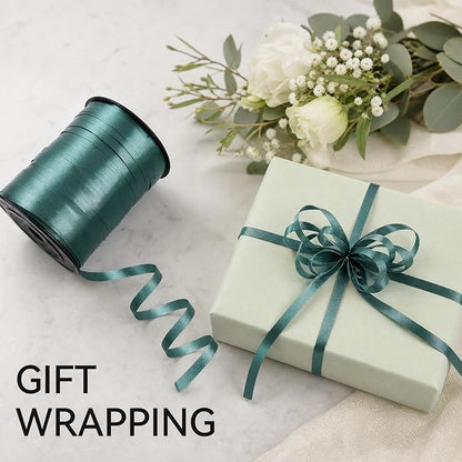 TONIFUL 500 Yards Dark Green Balloons Curling Ribbon | Forest Green Balloon - Image 3