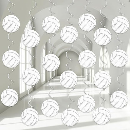 60pcs Volleyball Party Decorations Volleyball Value Foil Swirl Ceiling Hanging by ZOIIWA