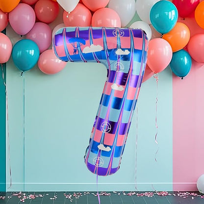 40 Inch Video Game Themed Number 7 Balloon, Birthday Party Decorations | Large - Image 5
