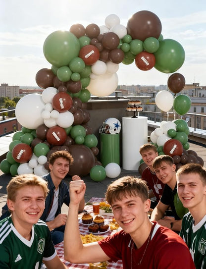 Football Balloon Garland Arch Kit, Sage Green White Latex Balloon - Image 2