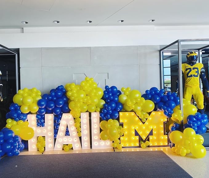 Blue and Yellow Balloons Garland Arch Kit 154Pcs - Image 4