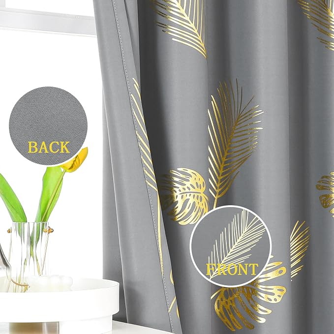 Gold and Grey Blackout Curtains - Image 3