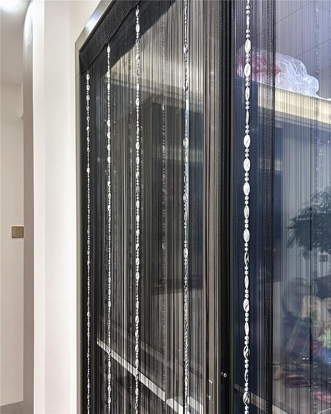 ave split 100cmX200cm Decorative Door String Curtain Beads Wall Panel Fringe - Image 4