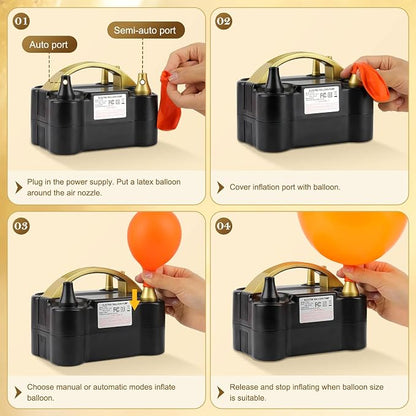AXHJ Electric Balloon Pump, Portable Balloon Inflator, Dual Nozzle Air Pump - Image 5