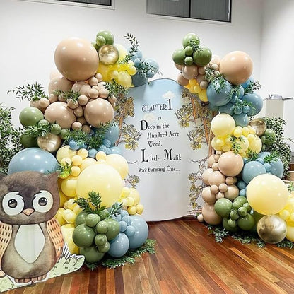 Sage Green Dusty Blue Yellow Balloons - Image 3