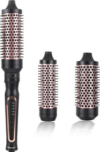 VAGARY 3 in 1 Thermal Brush Set, Heated Round for Blowout Look, Dual Voltage Curling Iron Brush, Ceramic Tourmaline, 3 Detachable Combs, 5 Temperature Settings