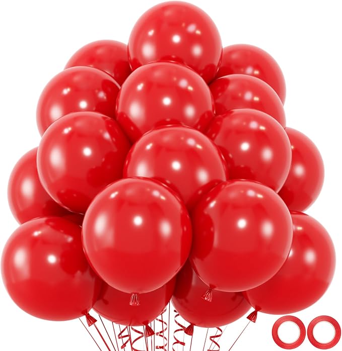 50pcs Red Balloons, 12inch Red Party Balloons Helium Quality | Balloons by ZizasAry