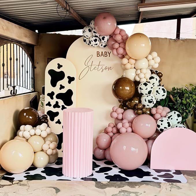 Pink Brown Balloon Arch Garland Kit, Cowgirl Rodeo Balloons Dusty Blush Light - Image 4