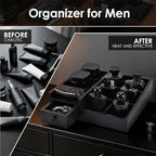 Organizer For Men,Bathroom Countertop Organizers,Perfume Organizer,Cologne Organizers,Bathroom Storage,Restroom Organization,Perfume Stand,Gifs For Men,Adjustable Partition(Black)