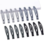 16 PCS Snap Hair Clips Metal Barrettes for Women Non Slip Barrettes for Thick and Thin Fine Hair,Bright Black Multiple Gray,2.36 x 0.43 Inches.