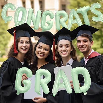 16 Inch Olive Green Congrats Grad Banner Balloons, Olive Green Congrats Grad - Image 5