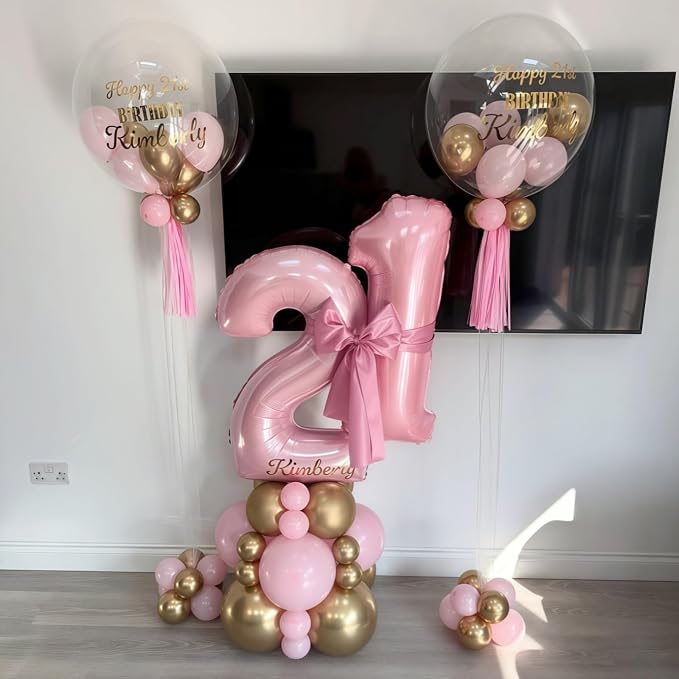 Number 15 Balloon Pastel Pink, Giant Number 1 & 5 Helium Foil Balloon - Image 7