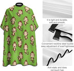 Full Coverage Hair Cutting Cape, Hairdressing Apron Green Clever Monkey Hair Cutting Gown for Makeup Artist Beautician
