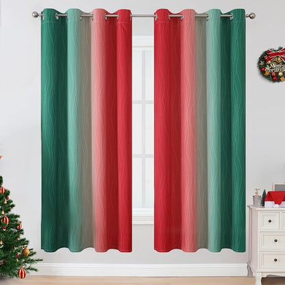 Red and Green Blackout Curtains - Image 2