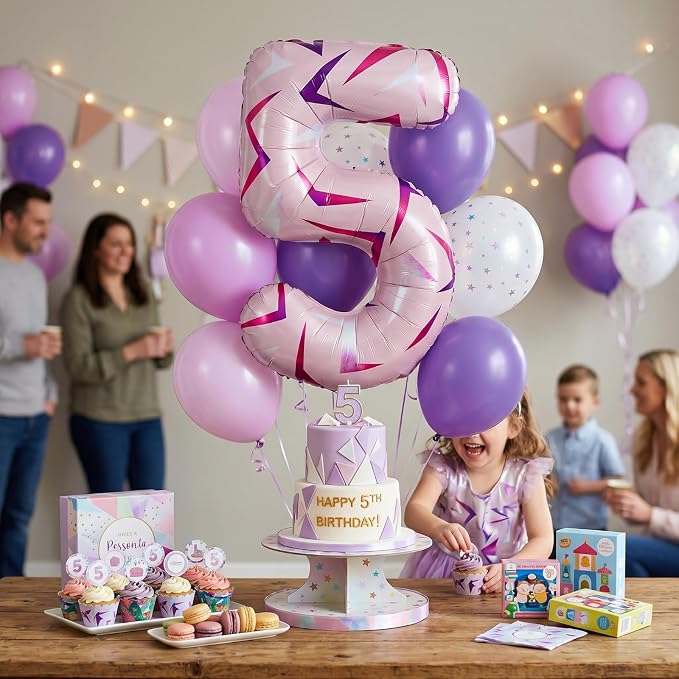 40 Inches Pink Number 5 Balloon - Image 4