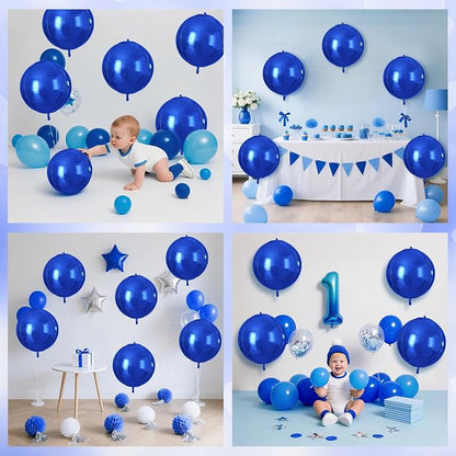 Royal Blue Round Foil Balloons 9 pcs - Image 5