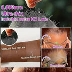 250% Density 13x6 FULL SKINLIKE HD Chocolate Brown Deep Curly lace front wigs Pre Plucked Real 0.10mm Ultra-thin Invisible Water Wave HD Lace Front Wigs Human Hair Small Knots Full Virgin Hair24 Inch