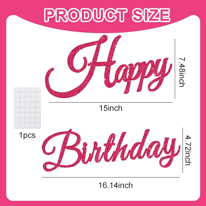 TONIFUL Happy Birthday Sign for Backdrop - Image 2