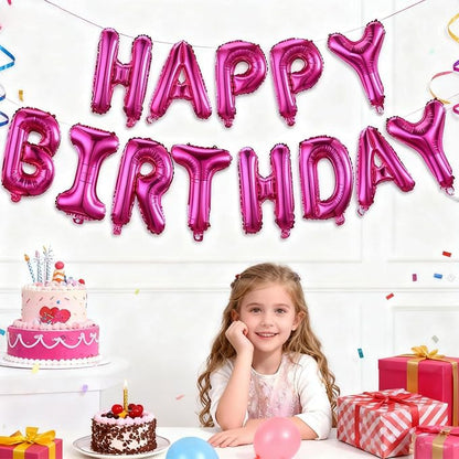 Hot Pink Happy Birthday Balloon Banner Kit - Image 3