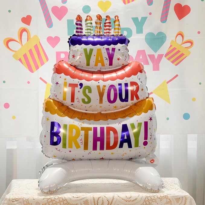 35" Standing Yay Happy Birthday Mylar Balloons 2pk | standing birthday balloon - Image 5