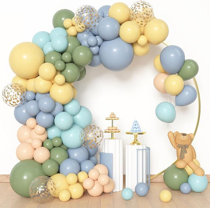 Amandir 153pcs Blue and Yellow Sage Green Balloon Arch Kit Different Sizes | 18 - Image 2