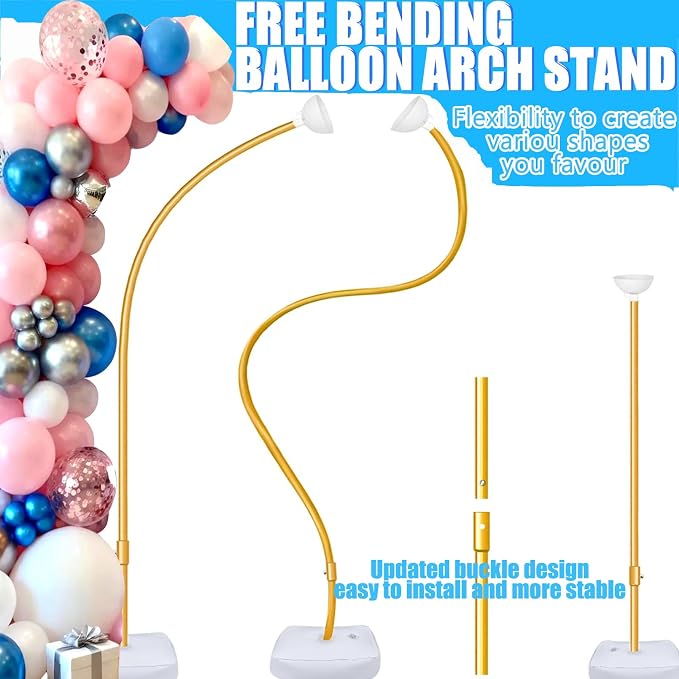 Balloon Arch Stand for Wedding Arch Frame Decoration 9.2FT & 6FT | Glod - Image 2