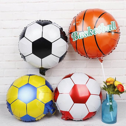 10 Pack 18 Inch Yellow Soccer Foil Balloons Football Helium Metallic Mylar - Image 5