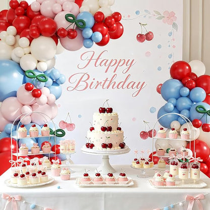 Cherry Balloon Arch Kit for Cherry Birthday Baby Shower Decorations | 134Pcs - Image 3