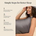 Kitsch Satin Pillowcase with Zipper for Hair & Skin, Softer Than Silk Pillow Cases Queen Size Set of 2, Wrinkle-Free, Smooth and Cooling Satin Pillow Covers, Standard Size 19"x26" - Charcoal, 2pcs