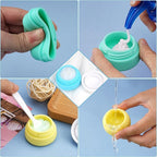 Small Travel Size Container for Cream 3pcs Mini Silicone Makeup Jar and 1pcs Tiny Squeeze Bottle, TSA Approved Leak-proof Lotion Pots and Toiletries Bottles With Storage Bag