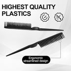 8PCS 3 Row Rat Tail Comb, Travel Size Styling Comb for Natural Detangling Curly Hair, Rat-tail Teasing Brush for Combing, Styling, and Sectioning, Unisex
