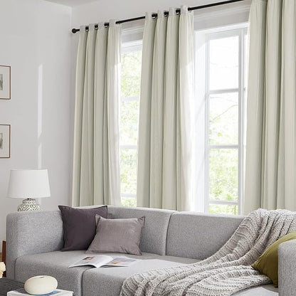100% Blackout Curtains for Bedroom, Double Layer Ivory Curtains, Room Darkening - Image 9