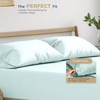 THREAD SPREAD 100% Cotton King Size Pillow Cases Set of 2-400 Thread Count Pillow Cases King Size Set of 2 (Sea Foam), Luxuriously Soft Hotel Quality Sateen Weave Pillowcases, Crisp & Cool