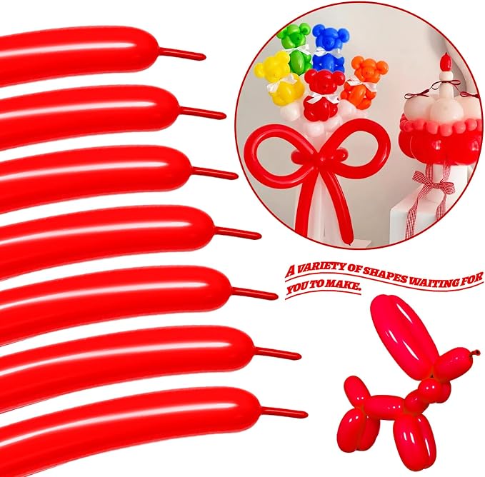 LXZFCRG 260 Balloons Red Long Balloon - Image 4