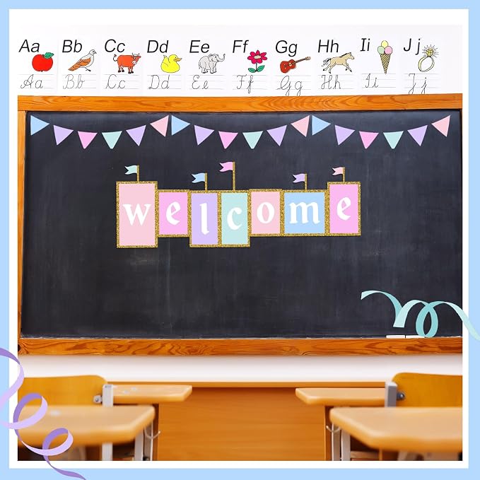 Gueevin 3.3 ft Back to School Welcome Banner Classroom Castle Welcome Sign - Image 6
