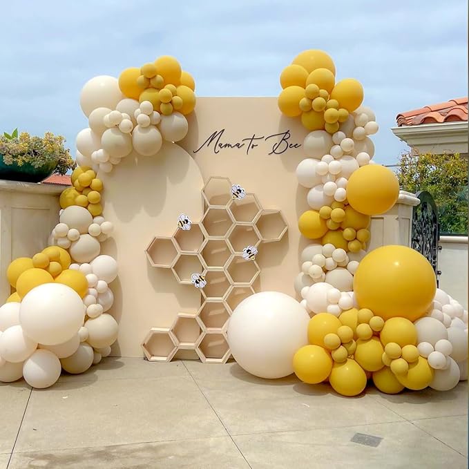Awenztech 110pcs Mustard Yellow Balloon Arch Garland Kit 18 12 10 5 inch | Baby - Image 6