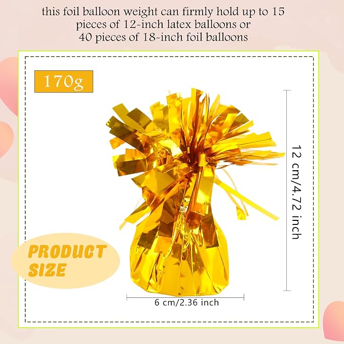 30 Pack 4.7 Inch Balloon Weights 170g Metallic Wrapped Balloon Anchors Weights - Image 2